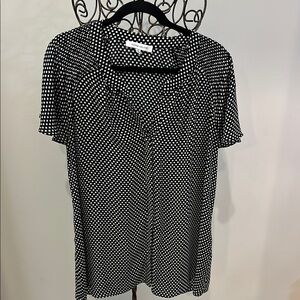 Rose & Olive Black and White Short Sleeve Blouse with Peter Pan Collar